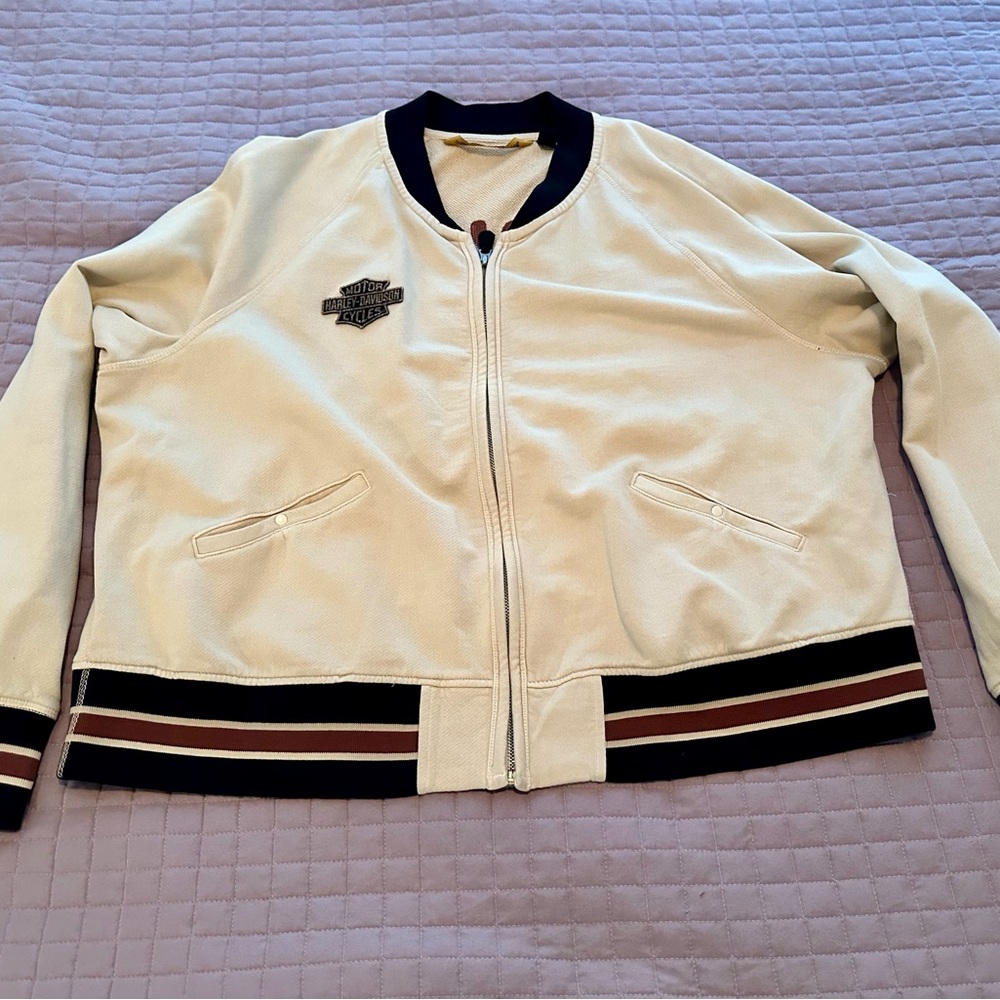 Harley-Davidson Beige Knit Sweater Jacket